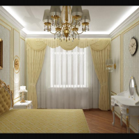 Интерьер спальни в классическом стиле (вид со стороны входа)